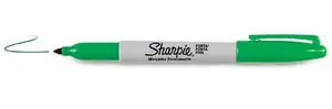 Sharpie Fine Point pastāvīgais marķieris, zaļš, 12 gab.