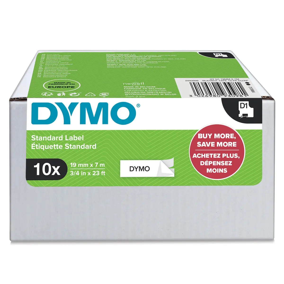Dymo Pašlīmējošās printera etiķetes D1 2093098