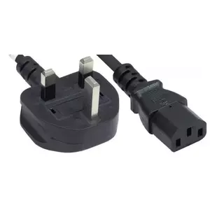 Кабель питания Manhattan C13 Female UK 3-pin Plug 1.8m 10A Черный