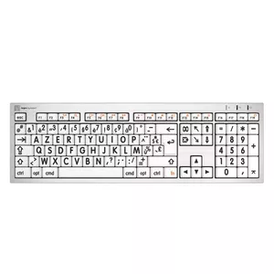 Logickeyboard ALBA tastatūra USB AZERTY Franču Sudrabs