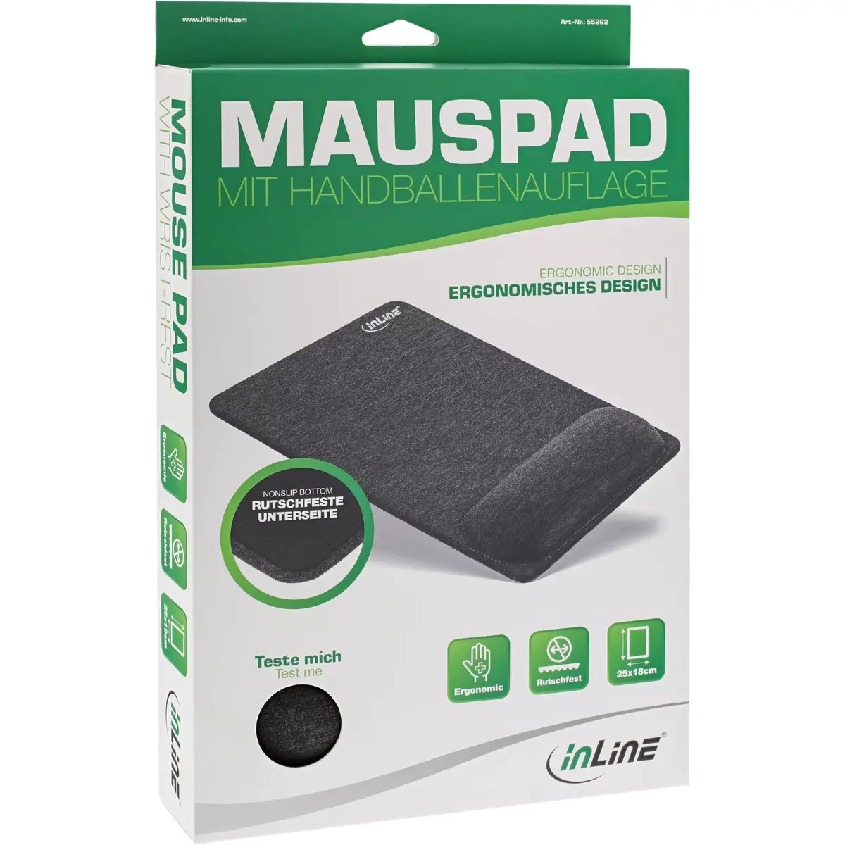Mouse Pad with Wrist Rest InLine 55262 Photo 5