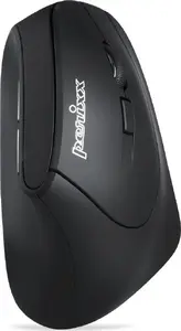 Беспроводная оптическая эргономичная мышь Perixx Perimice-715 II — черная, USB-приёмник, симметричный корпус