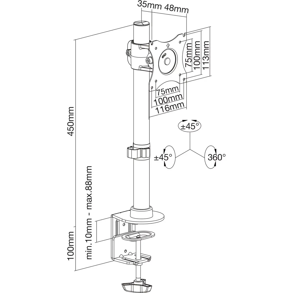 InLine Desk Bracket 23108D Photo 4