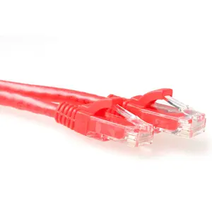 Кабель патч-корд U/UTP CAT6A MicroConnect красный 1 метр без защелки с разъемами RJ45