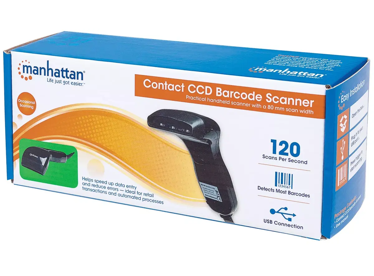 Handheld Barcode Scanner Manhattan Contact CCD Photo 5