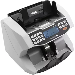 Banknote counting machine Olympia NC 590 — white, LCD display, 230V AC, 60W, 270×245×248 mm