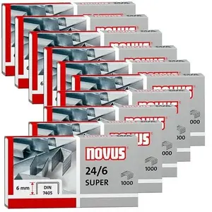 Скобы NOVUS 24/6 DIN SUPER упаковка 10000 шт., длина ножки 6 мм