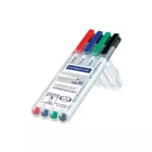 Marķieris Staedtler Lumocolor 301-WP4 4 gab. Melns Zils Zaļš Sarkans