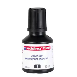 Papildinājums marķierim Edding T25 melns 30 ml saderīgs ar Edding No.1/21/22/25/400/500/550/800/850/3000/3300