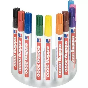 Edding 3000 Permanent Marker Set, Bullet Tip, 10 Assorted Colors