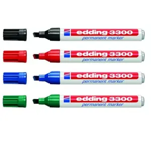 Pastāvīgā marķiera Edding 3300 ar slīpu galu Melns Zils Zaļš Sarkans