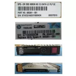 Hewlett Packard Enterprise 800GB Hot-Plug SSD Sata 805381-001-RFB
