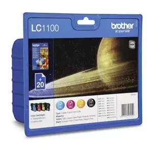Brother LC1100 Value-Pack + 20x BP71 ink cartridge 4 pc(s) Original Standard Yield Black, Cyan, Magenta, Yellow