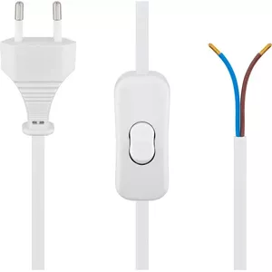 Кабель Goobay с евроразъемом для сборки - с выключателем 1.5 м белый