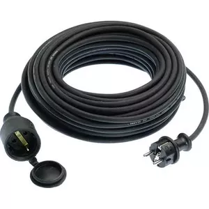 Extension cable AS Schwabe 60310 — 10 m, black, mains power cable