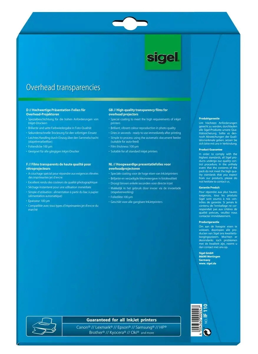 Printing Film Inkjet Sigel IF110 Photo 2