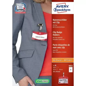 Неадгезивная этикетка AVERY 4822 Прозрачная Белая Прямоугольная 32 шт