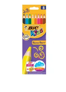 Ballpoint pens BIC SuperSoft multicolour pack 8 pcs, soft tip, cardboard box