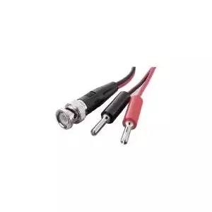Voltcraft BNC to 4 mm Banana Plug Test Lead, 0.8 m, Black and Red