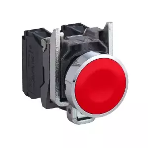 Кнопка управления Schneider Electric XB4BA42, 22 мм, красная, с самовозвратом, 1НЗ