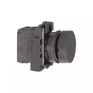 Schneider Electric XB5 Push Button, 22mm, Black, Spring Return, 1NO