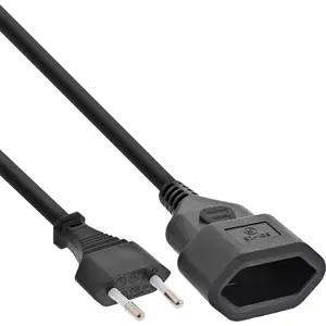 InLine Euro Type C Plug Power Extension male / female черный 2м