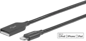 eSTUFF ES601065 Lightning Cable USB A Male to Male 0.5 m Grey MFi Certified