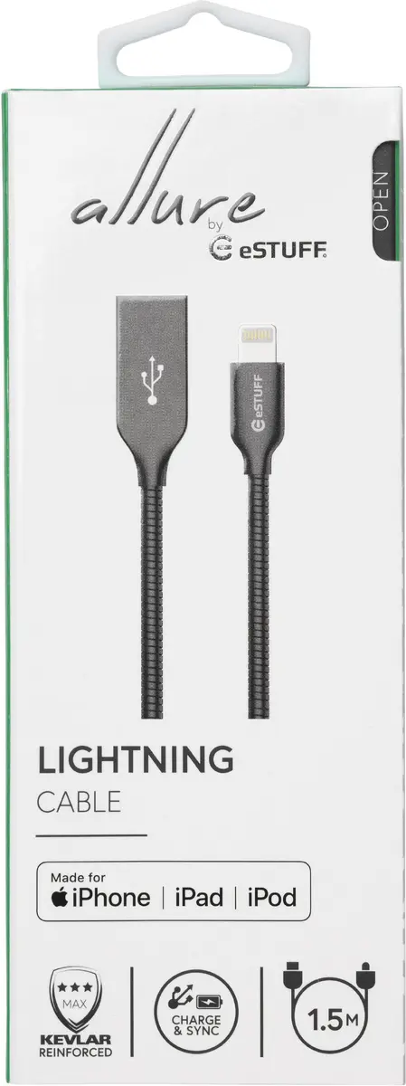 eSTUFF ES601165 Lightning to USB A Cable Photo 3