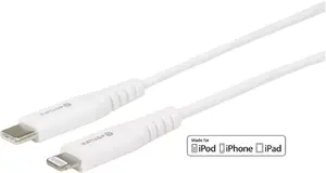 Lightning to USB-C cable eSTUFF ES602101 — 1 m, USB 2.0, white, MFi certified