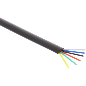 InLine Modular Cable 6 wire ribbon Cable black 100m ring