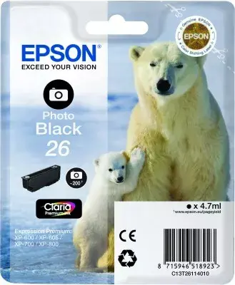 Epson Photo Black 26 Claria Premium kārtridžs Photo 2