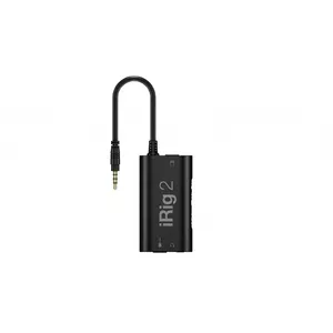 Audio interface IK Multimedia iRig 2 — 6.35 mm input/output, 3.5 mm headphone out, compact black