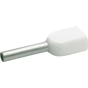 Wire end sleeve Klauke 8698, twin, partially insulated, 0.5 mm², 8 mm, white