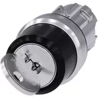 Siemens SIRIUS ACT Key-Operated Switch, 2 Positions, 90 Degrees, Metal Front Ring, High-Gloss Black