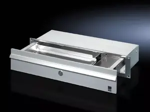 Drawer unit Rittal CP 6002.000 — aluminium/steel housing, 390×139×32 mm, grey