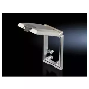 Socket safety cover Rittal 2482.310, grey, protective cover for electrical sockets, 1 pc