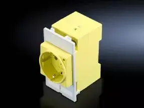 Socket-outlet CEE 7/3 Rittal 2482.410 — 230 V 16 A, 50 Hz, White/Yellow