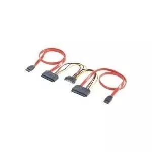 Renkforce Hard Disk Y-Cable [2x SATA female 7pin, SATA male power 15pin - 2x SATA female combo 7+15pin]. 0,50 м Красный ренкфор (975537)