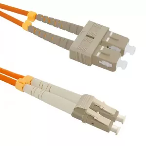 Fibre optic patch cable QOLTEC 54041 3 m OM2 SC to LC orange, 50 µm, full duplex
