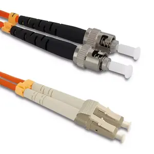 Fiber optic cable QOLTEC 54073 — OM2 50 µm, LC to ST, 3 m, orange, full duplex
