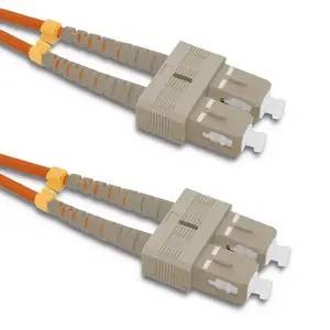 Fibre optic cable QOLTEC 54012 — OM2 50 µm, SC–SC connectors, 3 m, orange