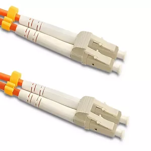 Fibre optic patch cable QOLTEC 54027 LC–LC (LC/APC), OM2, 10 m, orange