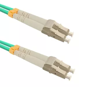 Fibre optic cable Qoltec 54076 LC OM3 2 m Aqua