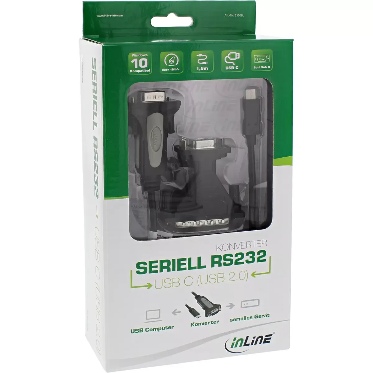 USB-C uz seriālo adapteri InLine 33308L Photo 4
