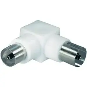 Antenas leņķa adapteris Renkforce RF-4201425 — 75 Ω, savienotājs uz ligzdu, leņķa koaksiālais adapteris