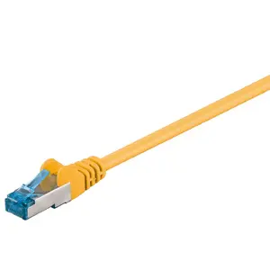 Patch cable Cat6a WENTRONIC Goobay S/FTP (PiMF) 0.25 m, yellow