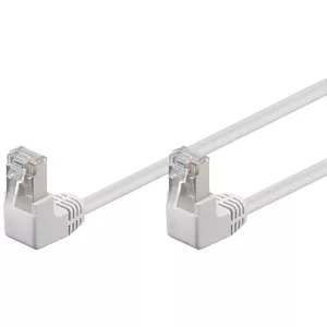 Патч-кабель Goobay CAT 5e 2x 90° угловой F/UTP белый 0.5м