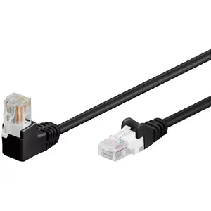 Goobay CAT 5e Patch Cable 1x 90° Angled U/UTP 0.5 m Black