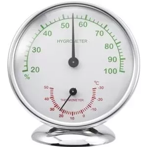 Higrometrs Renkforce 6510 Alu — alumīnija termo-higrometrs temperatūras un mitruma mērīšanai