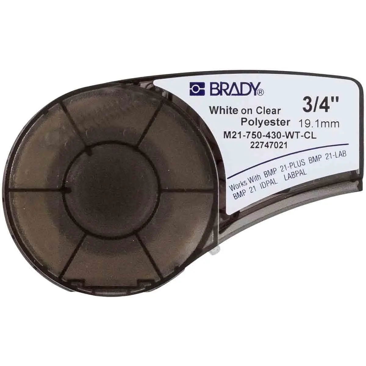 Pašlīmējoša printera etiķete Brady M21-750-430-WT-CL, caurspīdīgs